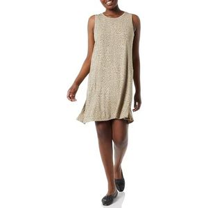 Amazon Essentials Tankjurk voor dames (verkrijgbaar in grote maten), lichtbruine luipaardprint, medium