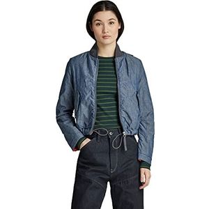 G-STAR RAW Gewatteerde bomberjack met trekkoord voor dames, Blauw (indigo D186-857), L