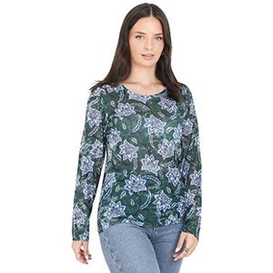 Brave Soul LLT-224FLOR/JDA T-shirt, groen, normaal voor dames, Celeste Y Blanco, L