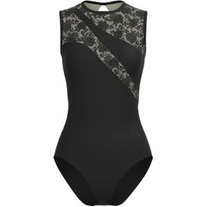 Basilica Dancewear BAW0263 Karen Tankturnpakje voor dames, met kanten details, medium, zwart