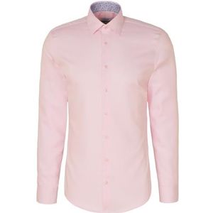 Seidensticker Zakelijk overhemd voor heren, slim fit, strijkvrij, Kent-kraag, lange mouwen, 100% katoen, roze, 38