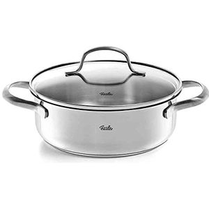 Fissler San Francisco Roestvrijstalen braadpan (1,2 l - Ø 16 cm) braadpan met glazen deksel, gietrand, energiebesparend, ook inductie