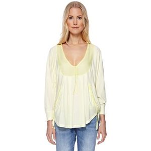 Herrlicher Dames Maxi Single Jersey shirt met lange mouwen, geel (limonel 228), 34