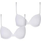 Urban Classics - Tb7653a - Basic Cotton Bra Lace - Wit - 2-Pack
