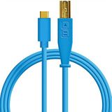 DJ TechTools 05-30125 Chroma Cable USB-C, Hoogwaardige audio-geoptimaliseerde USB-C naar USB-B kabel (volledig gevlochten afscherming met twee ferrietkernspoelen, lengte: 1,5m met klittenband), blauw