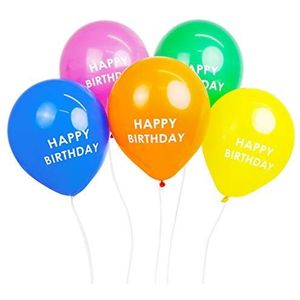 5 stuks Happy Birthday ballonnen in regenboogkleuren met lint, feestversiering voor kinderen of volwassenen, jongens, meisjes, elke leeftijd