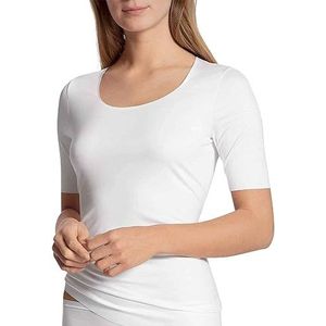 CALIDA Dames Natural Luxe Top Korte Mouw Onderhemd, wit, 38