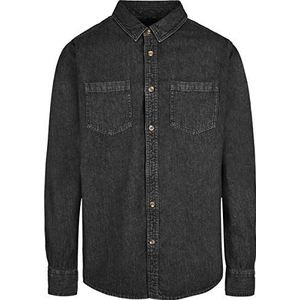 Build Your Brand Heren denim jeans shirt hemd, Black Washed, M