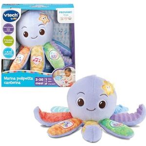 VTech Marina zingend pluche dier met 18 liedjes, melodieën, muziek- en natuurmodus, 3 interactieve toetsen, Italiaanse taal, batterijen inbegrepen, 3-36 maanden