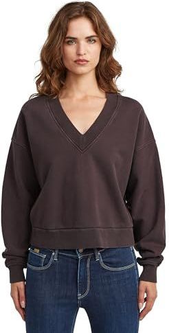 Washed Loose V - Sweater - Bruin - Dames