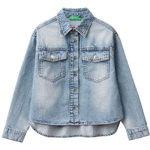 United Colors of Benetton Shirt voor meisjes en meisjes, Blauw, 130