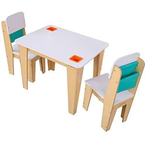 KidKraft 20353 Pocket Opbergtafel met 2 stoelen-Kids Kinderspeelkamer/Slaapkamer Meubels