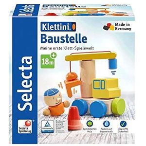 Selecta 62075 klittenbandini, bouwplaats, klittenband-stapelspeelgoed, 8 delen, Meerkleurig