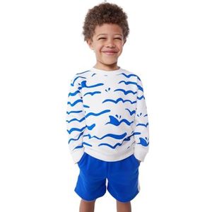 Petit Bateau Sweatshirt voor kinderen en jongens, Wit/Veelkleurig., 6 jaar
