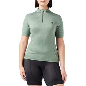 Dare 2b Pedal Through It Fiets-T-shirt voor dames Q-Wic Plus lichtgewicht materiaal met geurafstotende en reflecterende printdetails - halve ventilatierits - Sport-T-shirt
