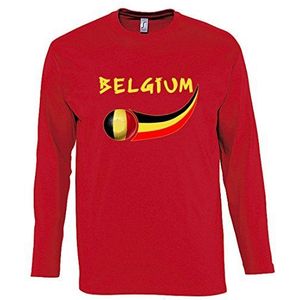 Supportershop heren T-shirt L/S rood België, voetbal