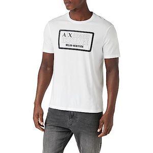 Armani Exchange Heren Regular Fit Box Logo Pima Cotton Tee T-shirt, wit, M