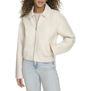 Levi's Vrouwen Faux lederen bommenwerper met laydown kraag jas, Oester, M