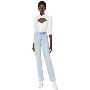 Trendyol Jeans - Blauw - Mom, Lichtblauw, 68