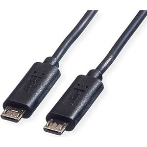 USB Micro B naar USB Micro B OTG oplaadkabel - USB2.0 - tot 2A / zwart - 0,30 meter