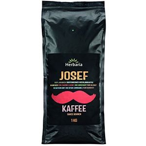 Herbaria Josef Biologische koffie 1 kg hele bonen – 100% Arabica koffiebonen uit de hooglanden van Mexico – gecontroleerd door kleine boeren gecontroleerd – zacht roosteren op lange termijn