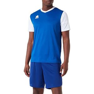 Luanvi Sportshirt voor heren, model Creta in de kleur blauw en wit, T-shirt van interlock-stof, maat S, standaard, Blauw/Wit, S