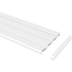 Flairdeco gordijnrail 3-/4-loops draaiprofiel, aluminium, wit, 100 cm