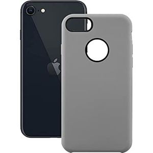 KSIX smart your tech Beschermhoes voor iPhone SE 2022, SE 2020, 8 en 7, robuust, textuur van rubber, grijs