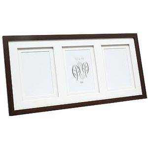 Deknudt Frames S65KQ3 fotolijst voor 3 foto's, dubbel passe-partout, hout, 10 x 15 cm, bruin