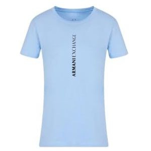 Armani Exchange Girl's Route 66, Front Logo T-Shirt, Clear,L, Blue River., L