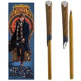 The Noble Collection Fantastic Beasts Newt Scamander Wand Pen en bladwijzer - 9in (23cm) Officieel gelicentieerde Film Set Film Props Wand Gifts Briefpapier