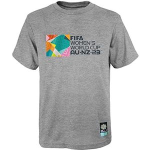 FIFA Officieel 2023 dames-T-shirt, voor evenementen, grijs gemêleerd, maat L, uniseks, volwassenen, Grijs, L