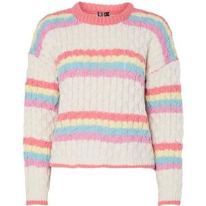 Pcjace Ls O-Neck Cabel Knit Bc, cloud dancer, L