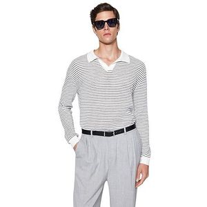 Trendyol Man Regular fit Basic Polo Neck Knitwear Trui, Ecru, S, Ecru, S