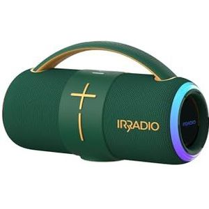 IRRADIO IR-H68, bluetooth-luidspreker, gekleurde en krachtige draadloze luidspreker, hifi-geluid, RGB-ledverlichting, waterdicht IPX6, 50 W vermogen, True Wireless Stereo, ideaal voor binnen en buiten