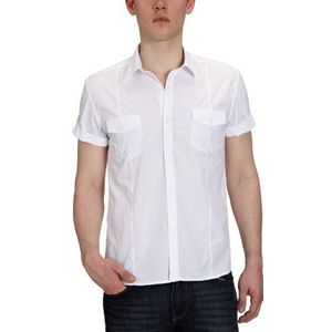 SELECTED HOMME Heren vrijetijdsoverhemd Slim Fit 160200 Low Shirt ss, wit (white), L