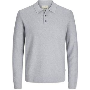 Jack & Jones JPRBLUSANDRI Knit Polo LS, lichtgrijs gem., L