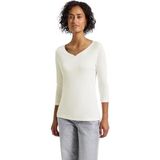 Street One Dames Basic shirt met knoopdetail in Wit, in size: 34
