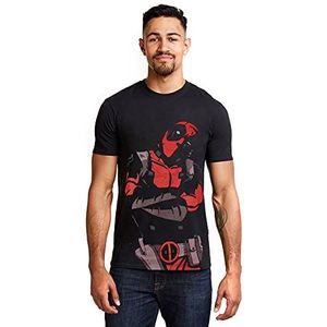Marvel Heren Deadpool Talking T-shirt, Zwart, XL