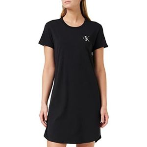Calvin Klein Dames S/S Nachtshirt Nightie, Zwart, XS