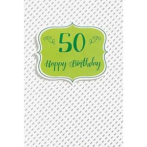 Verjaardagskaart voor 50e verjaardag lifestyle - cijferkaart met tekstvoorstel - 11,6 x 16,6 cm