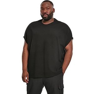 Urban Classics Heren T-shirt Cut On Sleeve Naps Interlock Tee, zwart (Black 00007), L