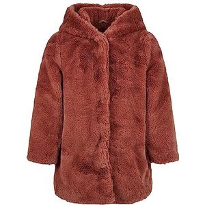 Urban Classics Dames Meisjes Hooded Teddy Coat, Darkrose, 158-164
