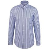 Seidensticker - Businessoverhemd - Middenblauw - Regular 1/1 Kentkraag Structuur