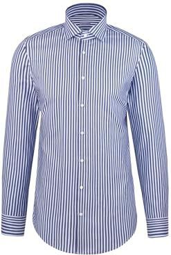 Seidensticker - Businessoverhemd - Middenblauw - Regular 1/1 Kentkraag Structuur