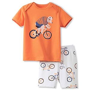 CALIDA Unisex Toddlers Bicycle Pyjamaset, Sunset Orange, 80