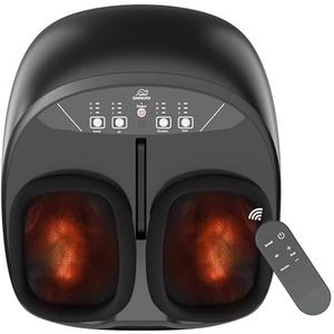 Snailax Voetmassageapparaat met warmte, Shiatsu-voetmassageapparaat, elektrisch met kneden, compressie, trillingsrollen, massage voor voeten, voetenwarmer met afstandsbediening, cadeaus voor vrouwen