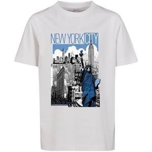 Mister Tee Kids New York City Tee White 110/116 T-shirt voor jongens, Wit, 110/116 cm