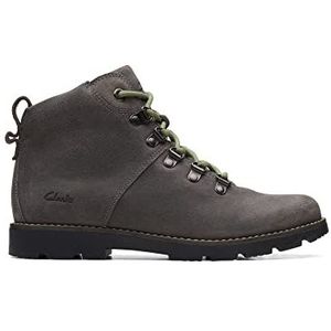 Clarks Heath Hike O Combat Boot voor jongens, grijs, 35 EU