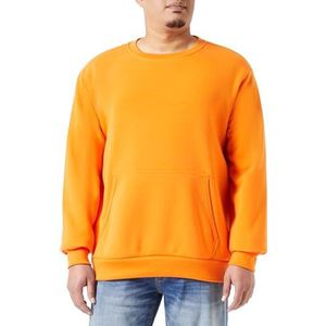 Mo Athlsr Gebreid sweatshirt voor heren met ronde hals polyester oranje maat XXL, oranje, XXL